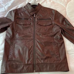 American Rag faux leather jacket. Size Medium. Wine/burgundy color.